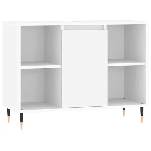 Badkamerkast 80x33x60 cm bewerkt hout wit Badkamerkast 80x33x60 cm bewerkt hout wit