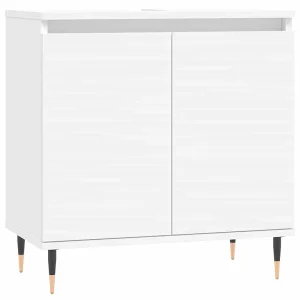 Badkamerkast 58x33x60 cm bewerkt hout wit Badkamerkast 58x33x60 cm bewerkt hout wit