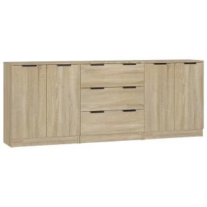 3-delige Dressoirs bewerkt hout sonoma eiken 3-delige Dressoirs bewerkt hout sonoma eiken