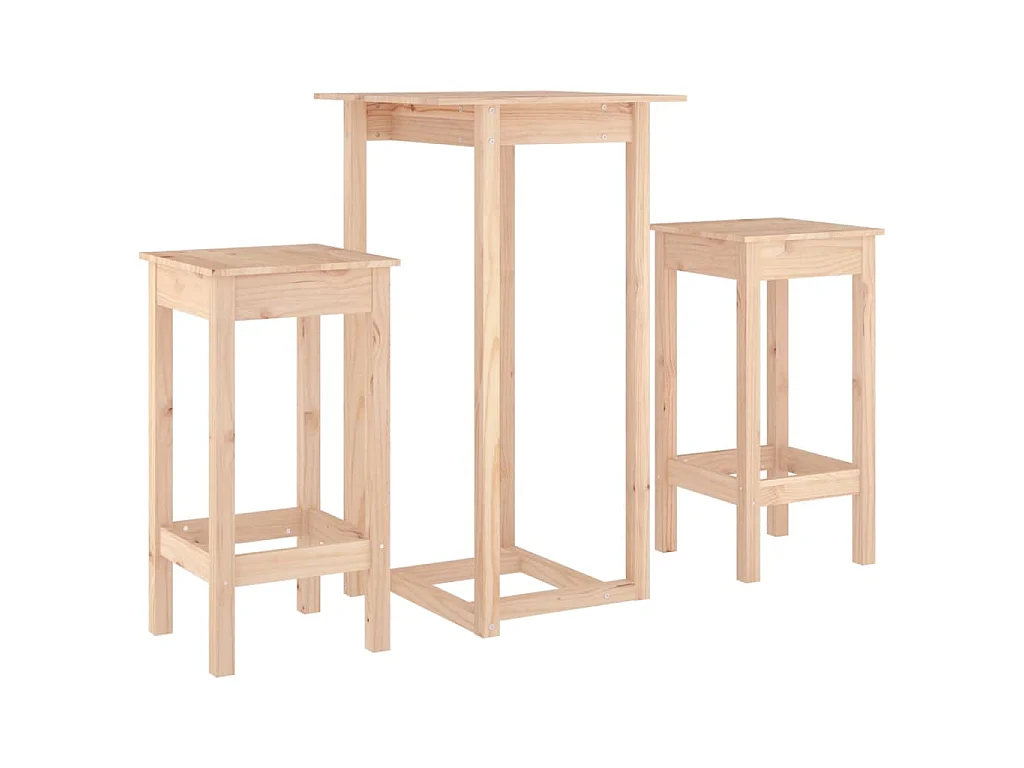 3-delige Barset massief grenenhout