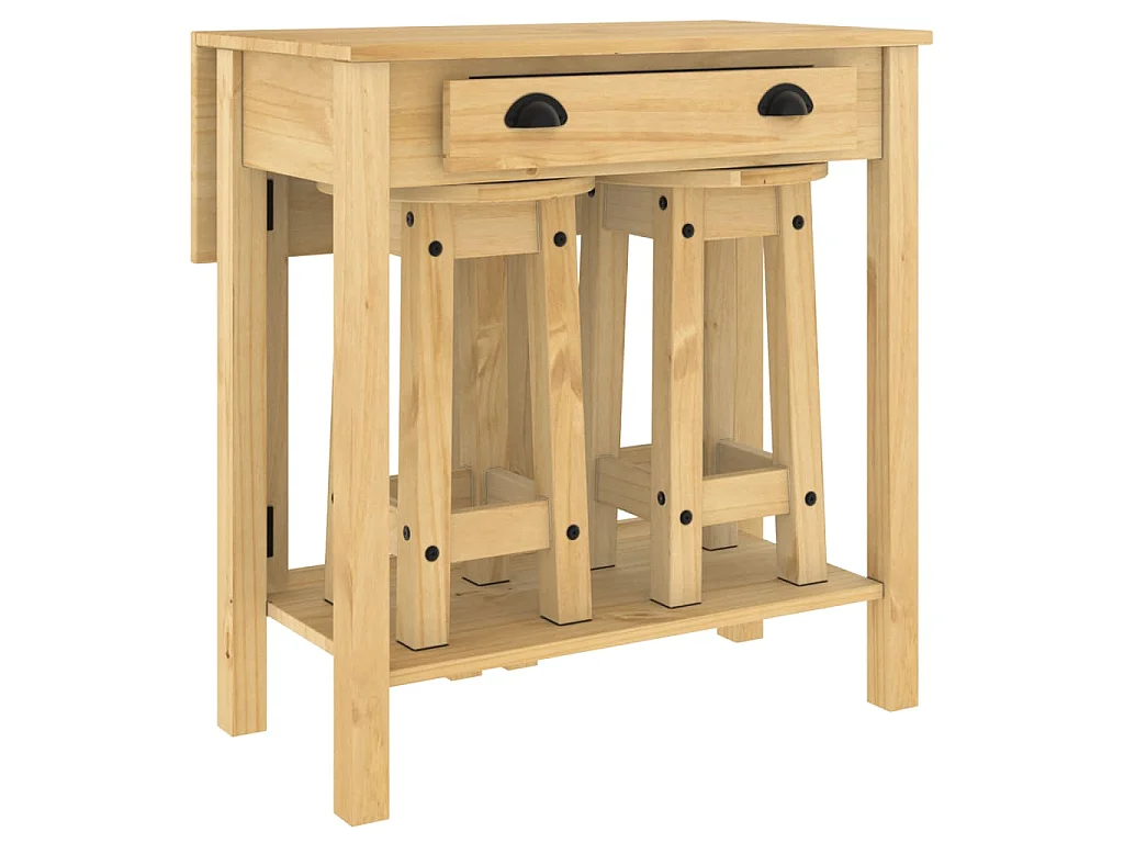 3-delige Barset massief grenenhout