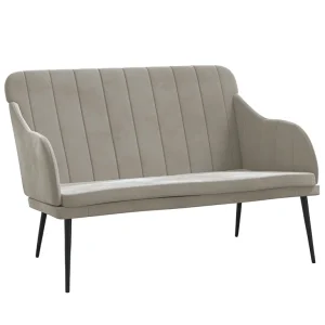 Bankje 110x76x80 cm fluweel lichtgrijs