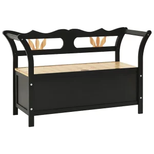 Bankje 107x45x75,5 cm massief vurenhout zwart Bankje 107x45x75,5 cm massief vurenhout zwart