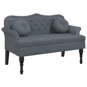Bank met kussens donkergrijs 120,5x65x75 cm fluweel Bank met kussens donkergrijs 120,5x65x75 cm fluweel