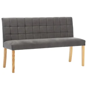 Bankje 140 cm fluweel grijs Bankje 140 cm fluweel grijs