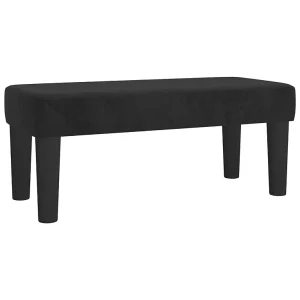 Bankje 70x30x30 cm fluweel zwart Bankje 70x30x30 cm fluweel zwart