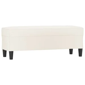 Bankje 100x35x41 cm kunstleer crèmekleurig Bankje 100x35x41 cm kunstleer crèmekleurig