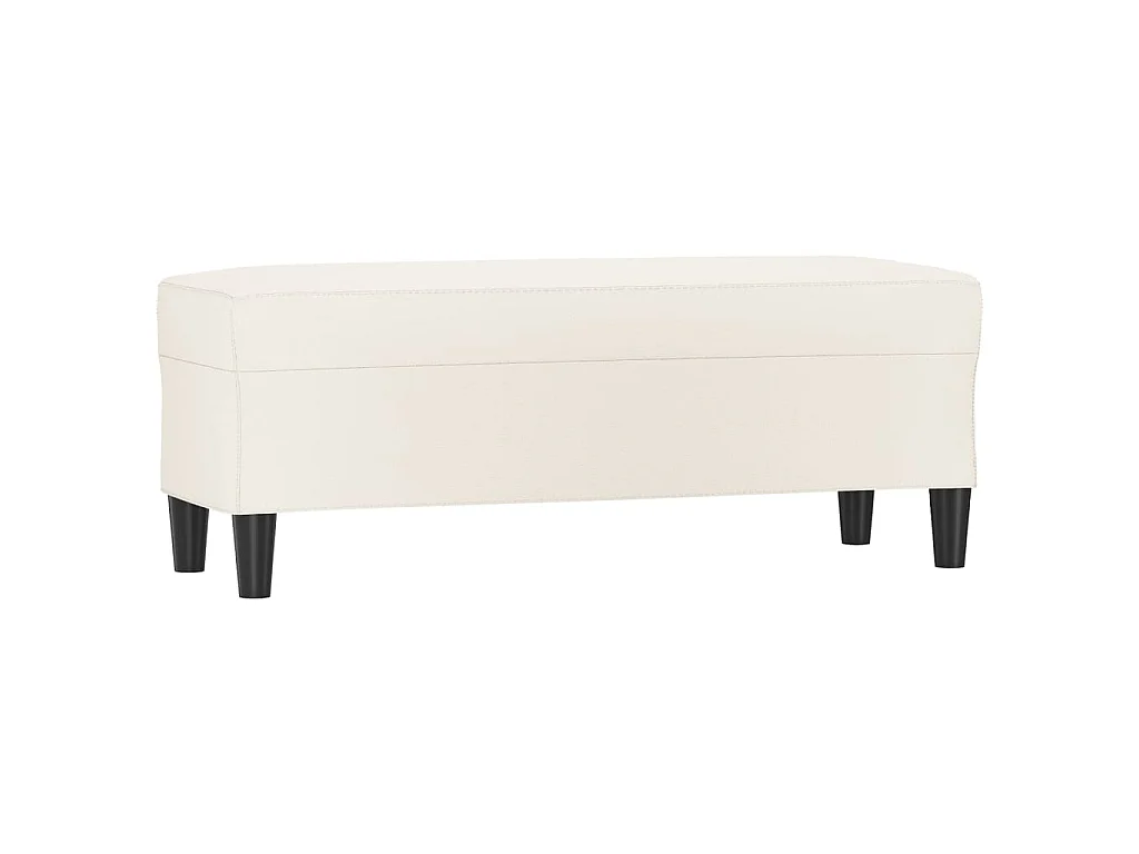 Bankje 100x35x41 cm kunstleer crèmekleurig