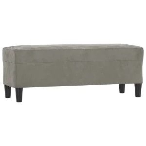 Bankje 100x35x41 cm fluweel lichtgrijs Bankje 100x35x41 cm fluweel lichtgrijs