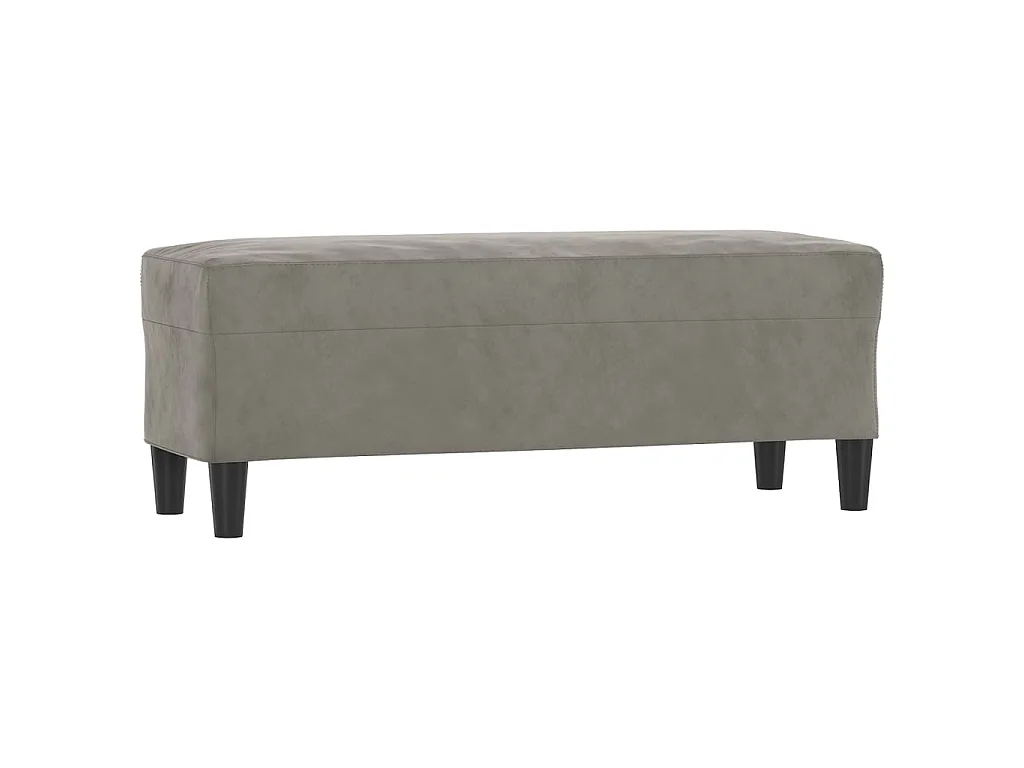 Bankje 100x35x41 cm fluweel lichtgrijs