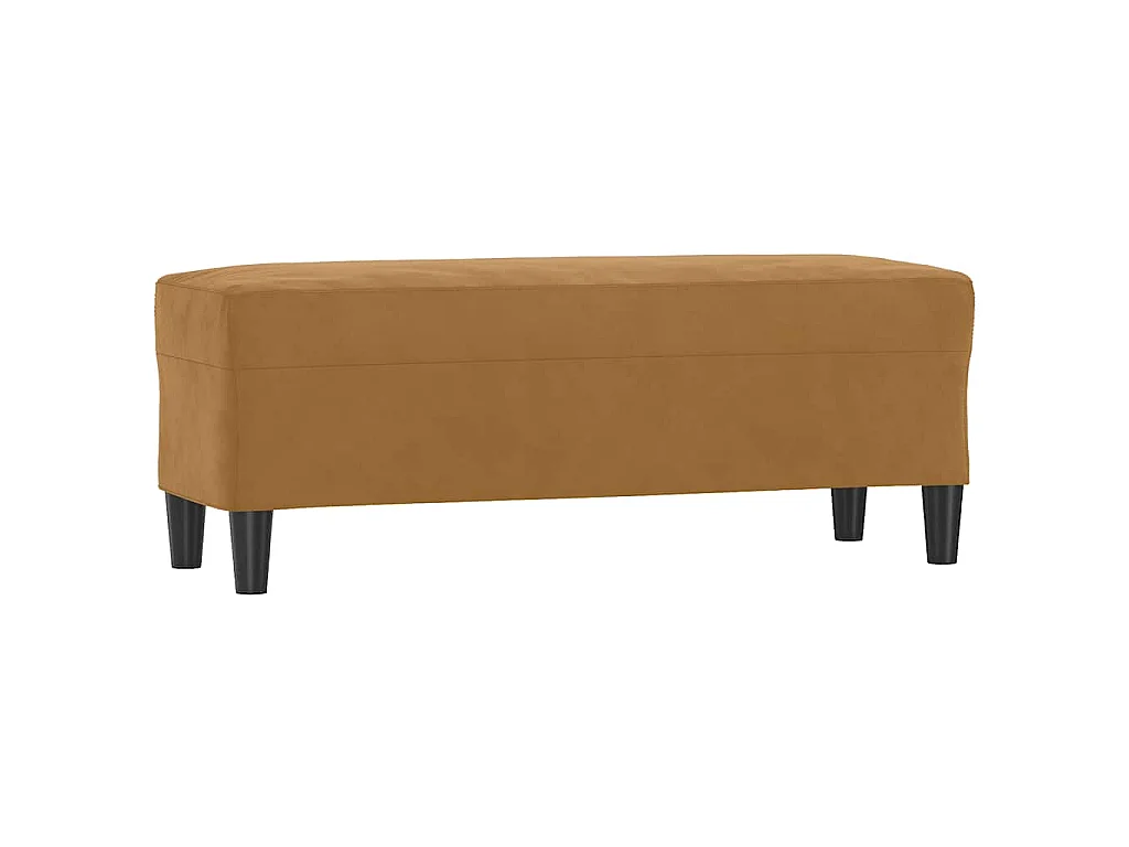 Bankje 100x35x41 cm fluweel bruin