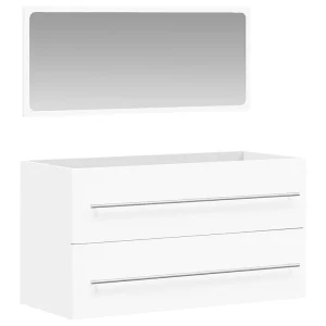Badkamerkast met spiegel bewerkt hout wit Badkamerkast met spiegel bewerkt hout wit