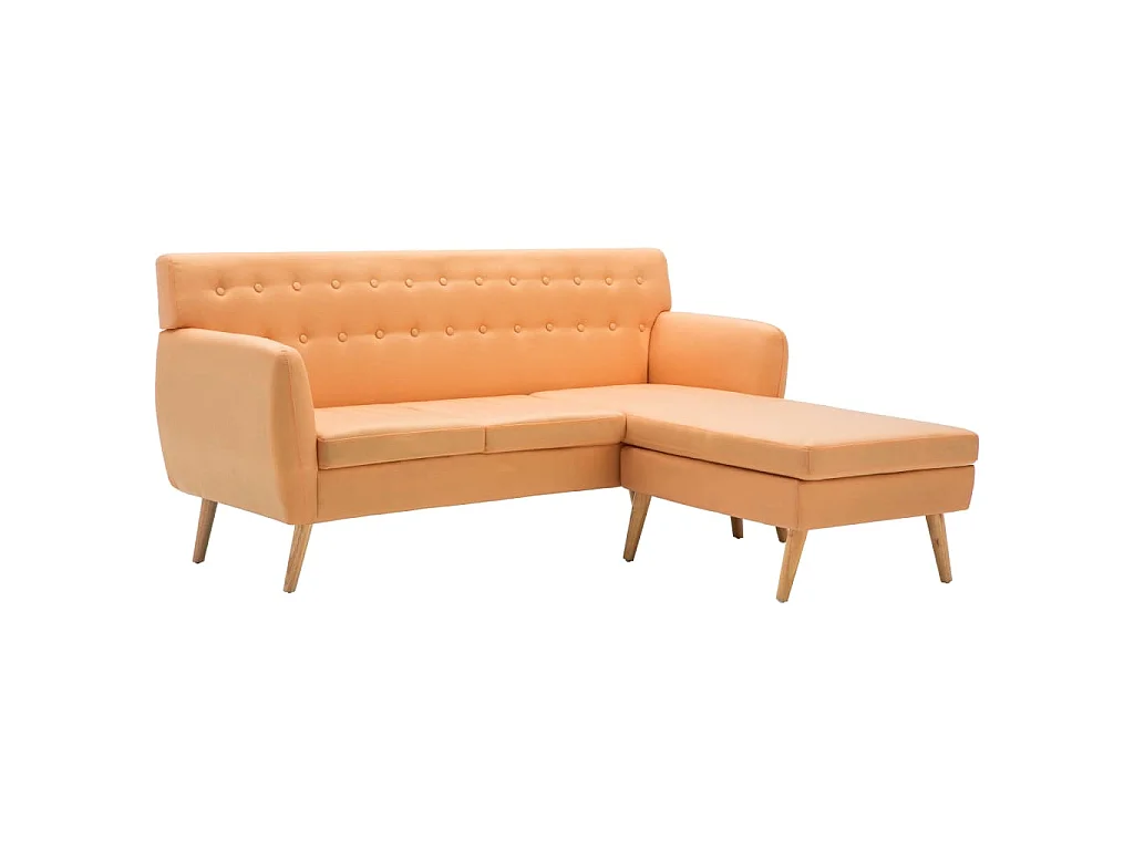 Bank L-vormig 171,5x138x81,5 cm stof oranje