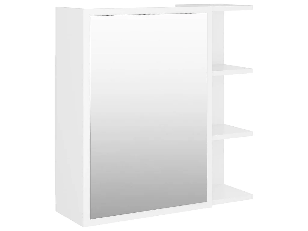 Badkamerspiegelkast 62,5x20,5x64 cm bewerkt hout wit
