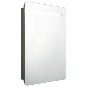Badkamerkast met spiegel en LED 60x11x80 cm antracietkleurig