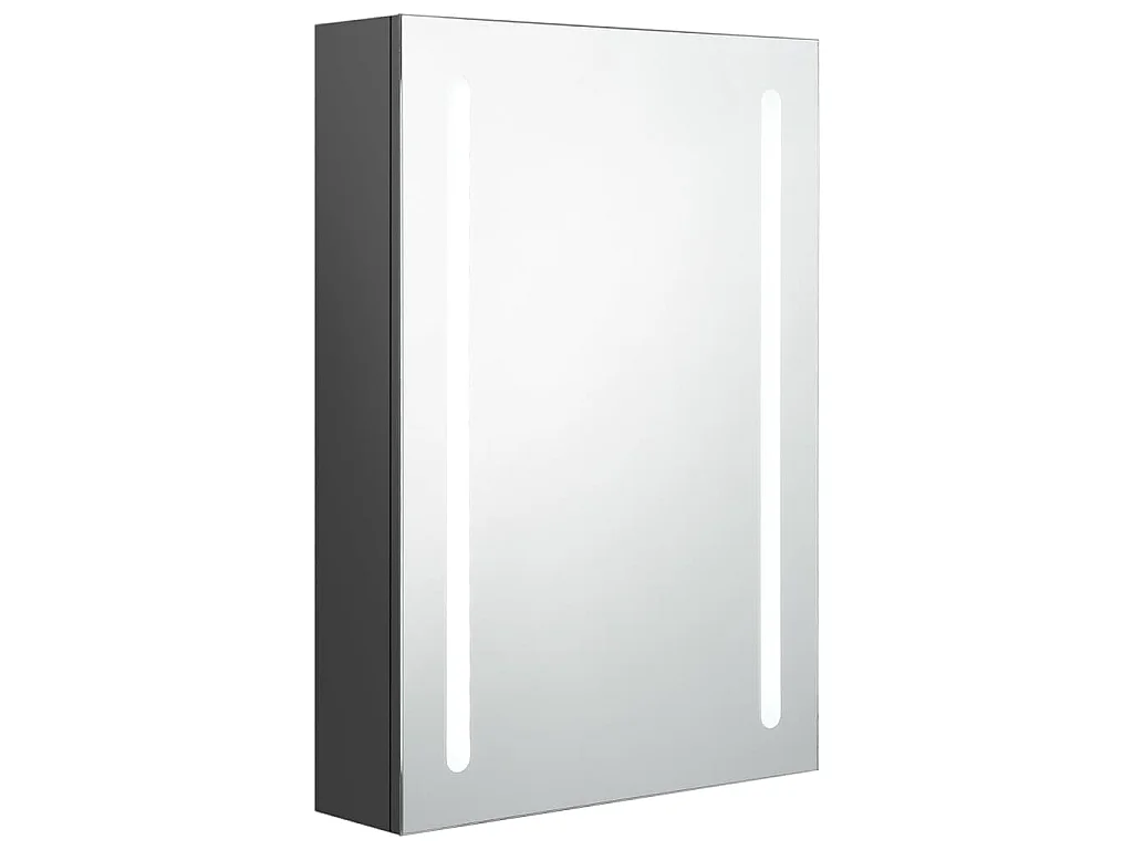Badkamerkast met spiegel en LED 50x13x70 cm grijs