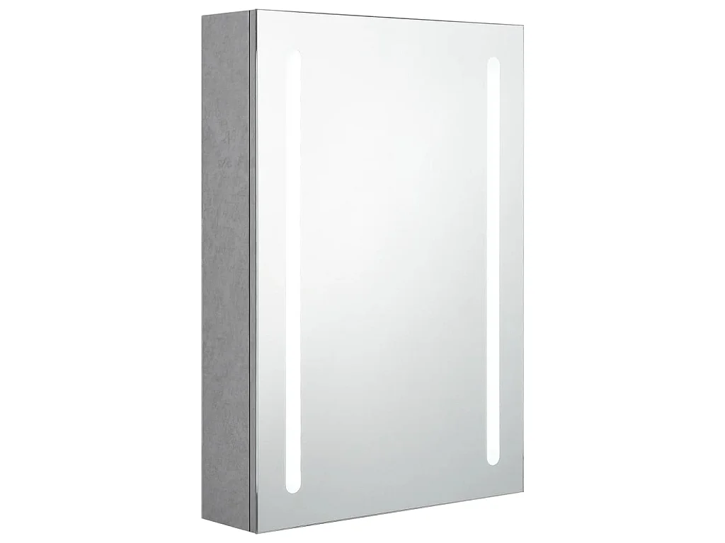 Badkamerkast met spiegel en LED 50x13x70 cm betongrijs