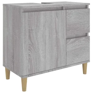 Badkamerkast 65x33x60 cm bewerkt hout grijs sonoma eikenkleurig Badkamerkast 65x33x60 cm bewerkt hout grijs sonoma eikenkleurig