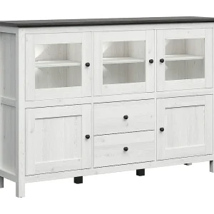 5-deurs dressoir met 2 laden en LED Eend Wit en donker hout 5-deurs dressoir met 2 laden en LED Eend Wit en donker hout