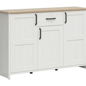 Aksel Wit en Hout 3-deurs 1-lade dressoir Aksel Wit en Hout 3-deurs 1-lade dressoir
