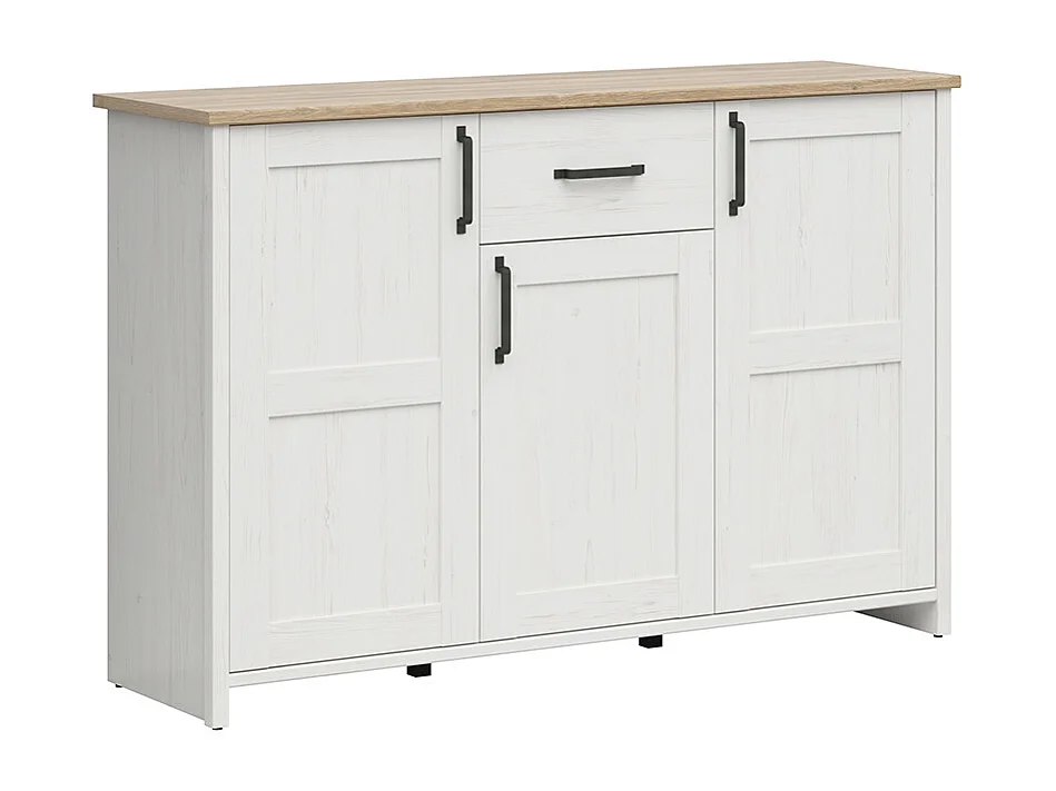Aksel Wit en Hout 3-deurs 1-lade dressoir