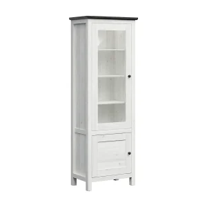 2-deurs vitrinekast met LED Eend Wit en Donker Hout 2-deurs vitrinekast met LED Eend Wit en Donker Hout