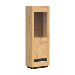 2-deurs LED vitrinekast Glenn Hout en Zwart 2-deurs LED vitrinekast Glenn Hout en Zwart