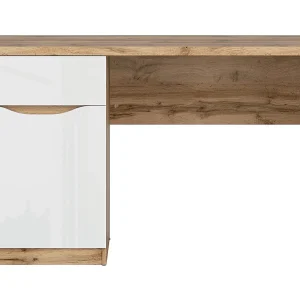 1-lade 1-deurs bureau June Wit en Hout 1-lade 1-deurs bureau June Wit en Hout