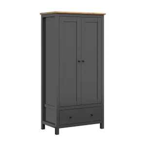 2-deurskast met 1 lade Eend Antracietgrijs en Hout 2-deurskast met 1 lade Eend Antracietgrijs en Hout