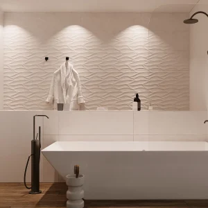 Badscherm in industriële stijl met afgeronde hoeken – 80×140 cm – TIMOUR – Koop nu online